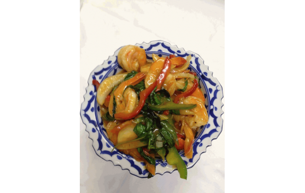 L30 Crevettes sautées au basilique